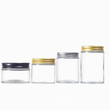 Straight Side Round Glass Jars with Metal Lids for Food Fruit
